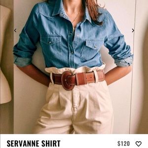 Sezane Servanne denim shirt